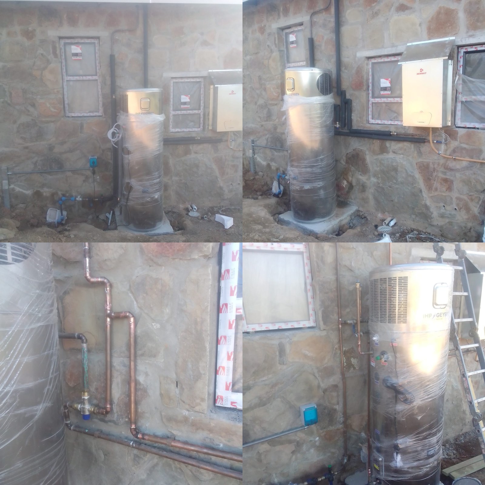 Heat pump and Gas geyser combination